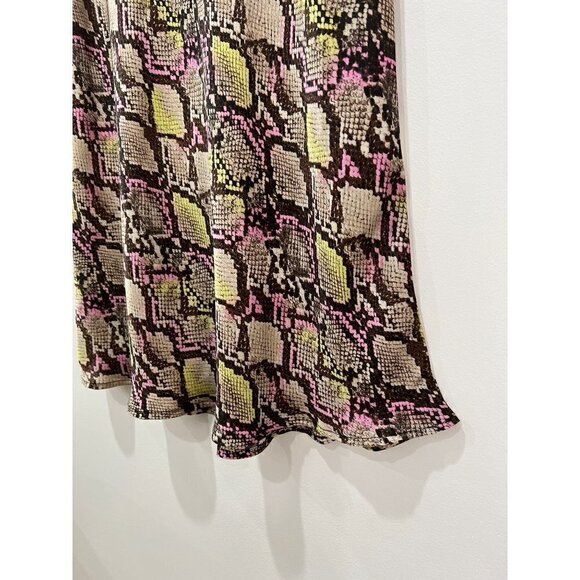 NWT Leith Size M Taupe Pink Tan Green Snakeskin Midi Skirt MSRP $49 - Picture 6 of 11
